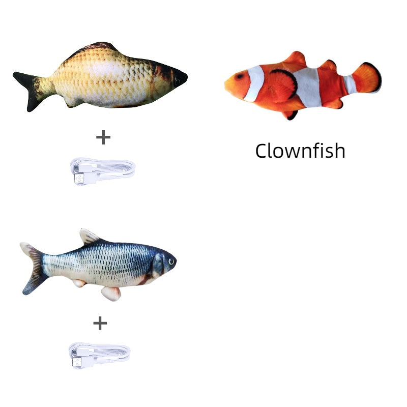 Electric Jumping Fish Cat Toy (Without Catnip) – Realistic Simulation Plush Pet Toy