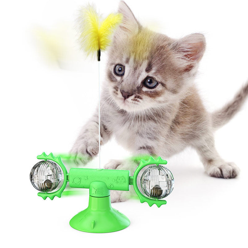 Rotating Cat Windmill Toy