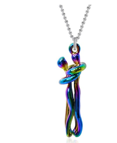 Love Hug Necklace for Couples – Unisex Jewelry Gift for Men and Women