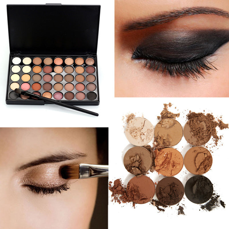Matte & Glitter Eyeshadow Palette with Brush Set