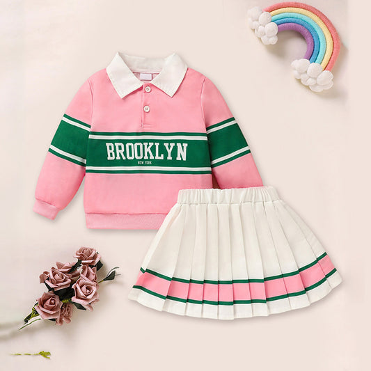 Toddler Girls 2-Piece Sweatshirt & Pleated Skirt Set