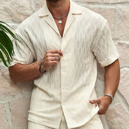 Men’s Casual Summer Tracksuit – Shirt & Shorts Set