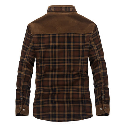 Men's Winter Fleece Jacket – Warm Cotton Plaid Coat