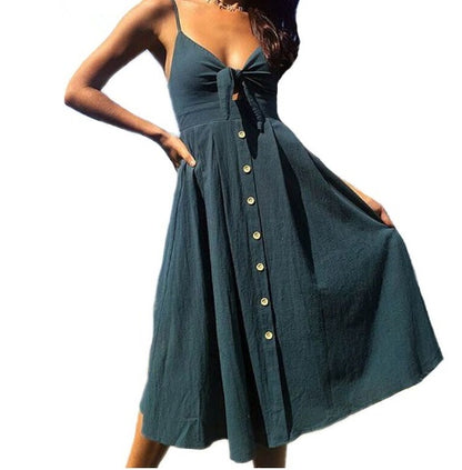 Women's Summer Sleeveless Backless Sheath Party Dress