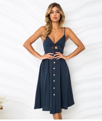 Women's Summer Sleeveless Backless Sheath Party Dress