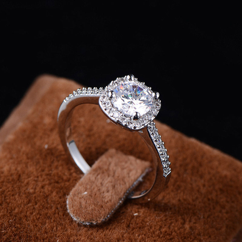 Silver Cubic Zirconia Engagement Ring