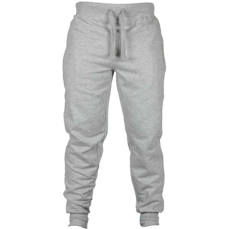 Men’s Solid Color Fleece Pants – Drawstring Casual Joggers