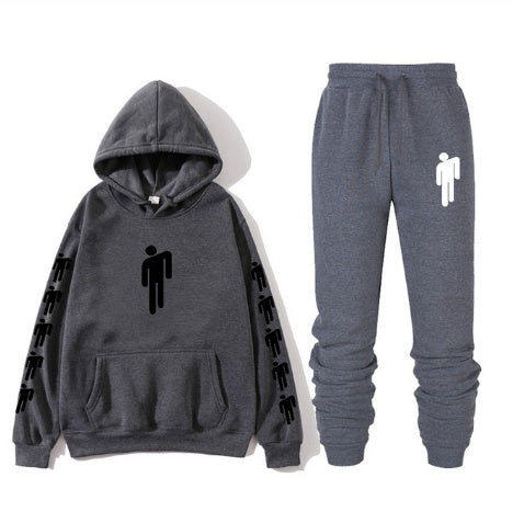 Billie Eilish Print Hoodie & Pants Set – Unisex Hip Hop Sweatshirt
