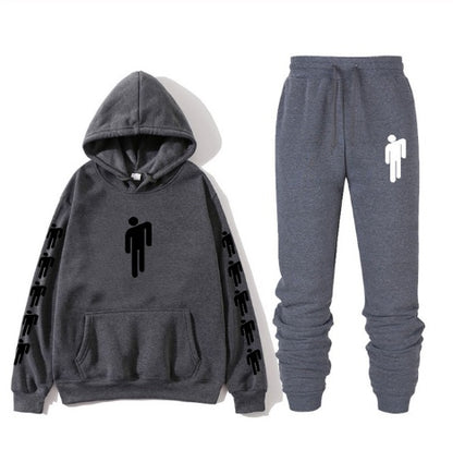 Billie Eilish Print Hoodie & Pants Set – Unisex Hip Hop Sweatshirt