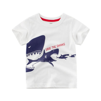 "Boys Cotton T-Shirt Summer Short Sleeve Kids Clothing"