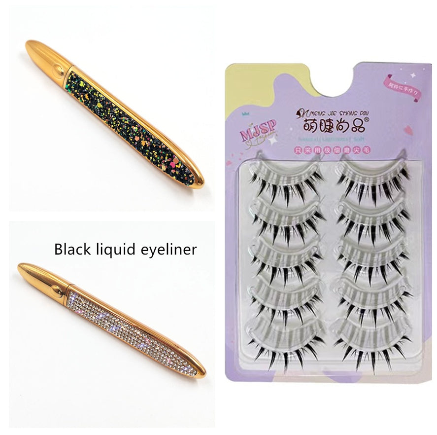 Self-Adhesive False Eyelashes with Multicolor Eyeliner – No Glue Needed
