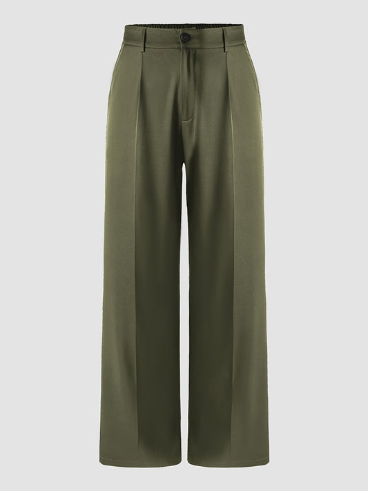 Women’s Plus Size High Waist Skinny Suit Pants with Pockets