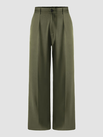 Women’s Plus Size High Waist Skinny Suit Pants with Pockets