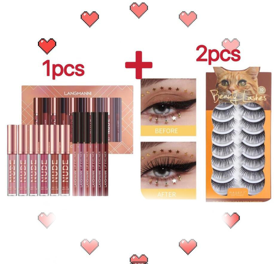 12-Pcs Lipstick & Lip Liner Set – Waterproof Long-Lasting Matte Makeup