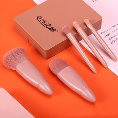 5Pcs Makeup Brush Set – Foundation, Powder & Eyeshadow