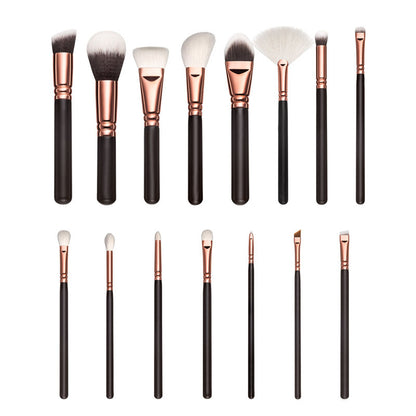 15pcs Professional Makeup Brush Set – Soft Bristles for Face & Eye Cosmetic Tools