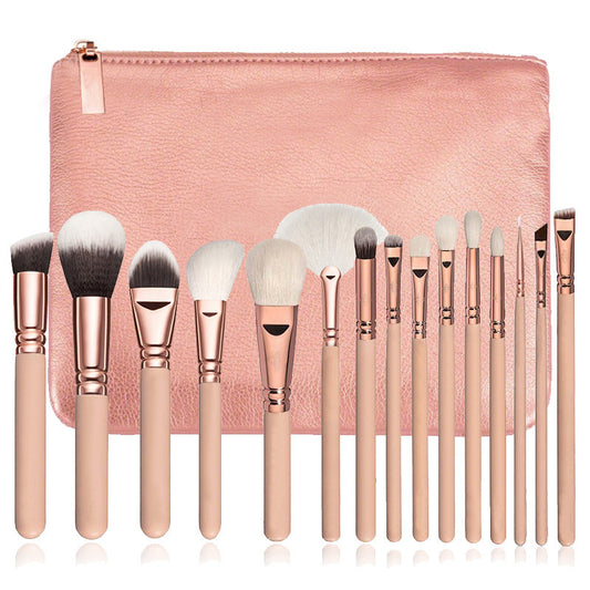 15pcs Professional Makeup Brush Set – Soft Bristles for Face & Eye Cosmetic Tools