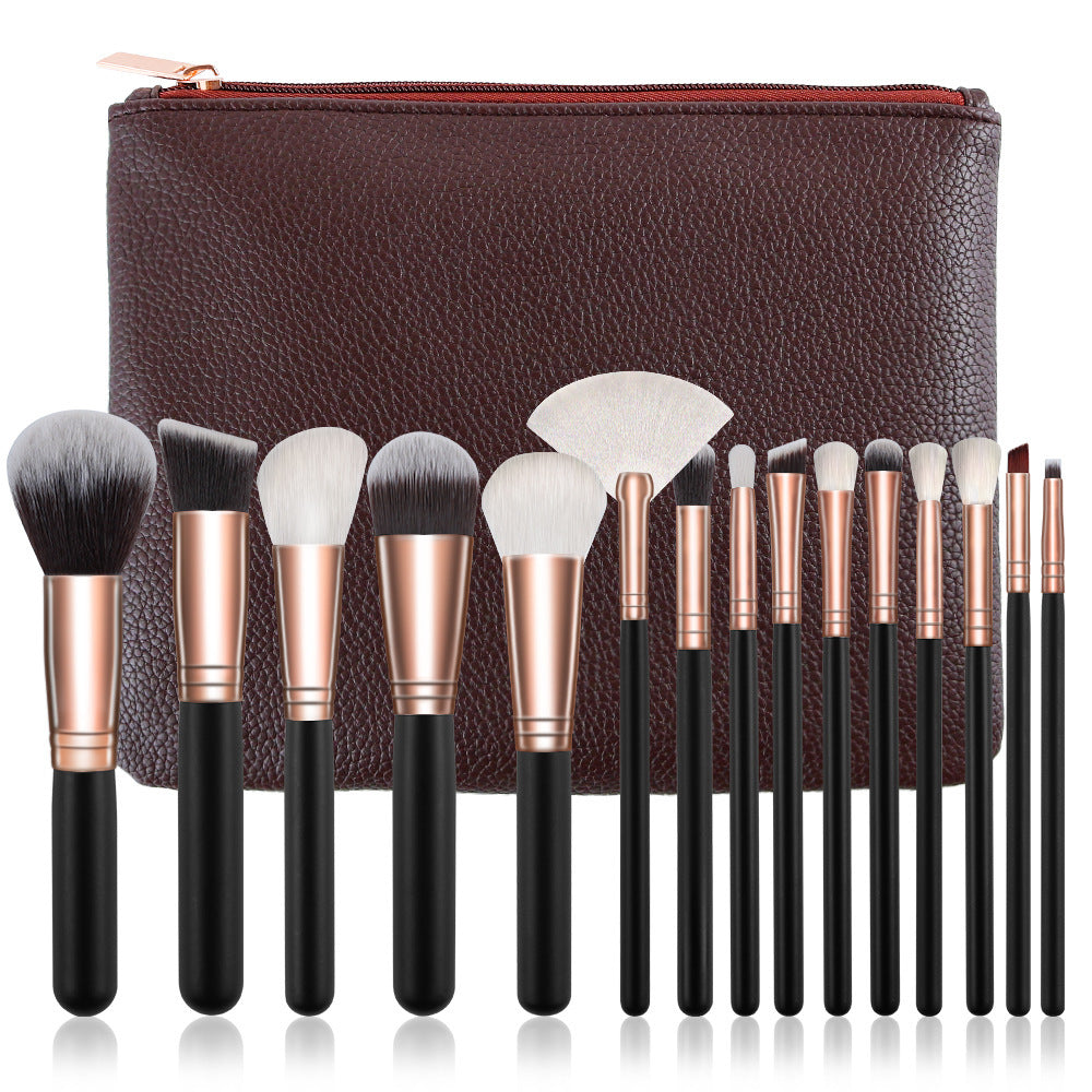 15pcs Professional Makeup Brush Set – Soft Bristles for Face & Eye Cosmetic Tools