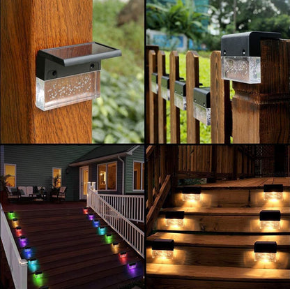 RGB Solar Step Light – Waterproof LED Fence Light for Outdoor Stairs & Deck