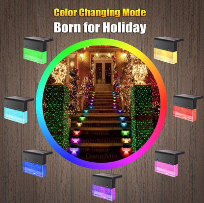 RGB Solar Step Light – Waterproof LED Fence Light for Outdoor Stairs & Deck