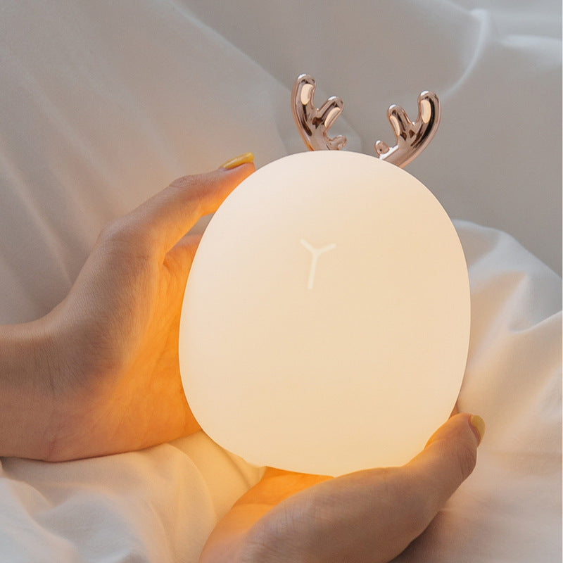 Cartoon Deer Night Light – USB Rechargeable LED Bunny Lamp for Kids & Baby Room