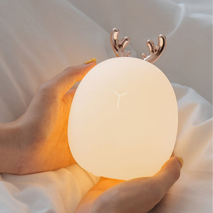 Cartoon Deer Night Light – USB Rechargeable LED Bunny Lamp for Kids & Baby Room