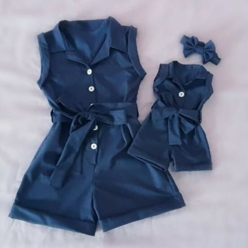 Pudcoco Baby Girl Denim Sleeveless Romper