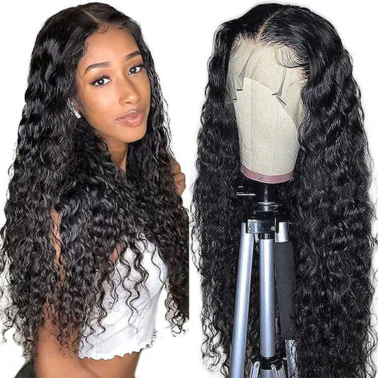Long Curly Human Hair Wig Set
