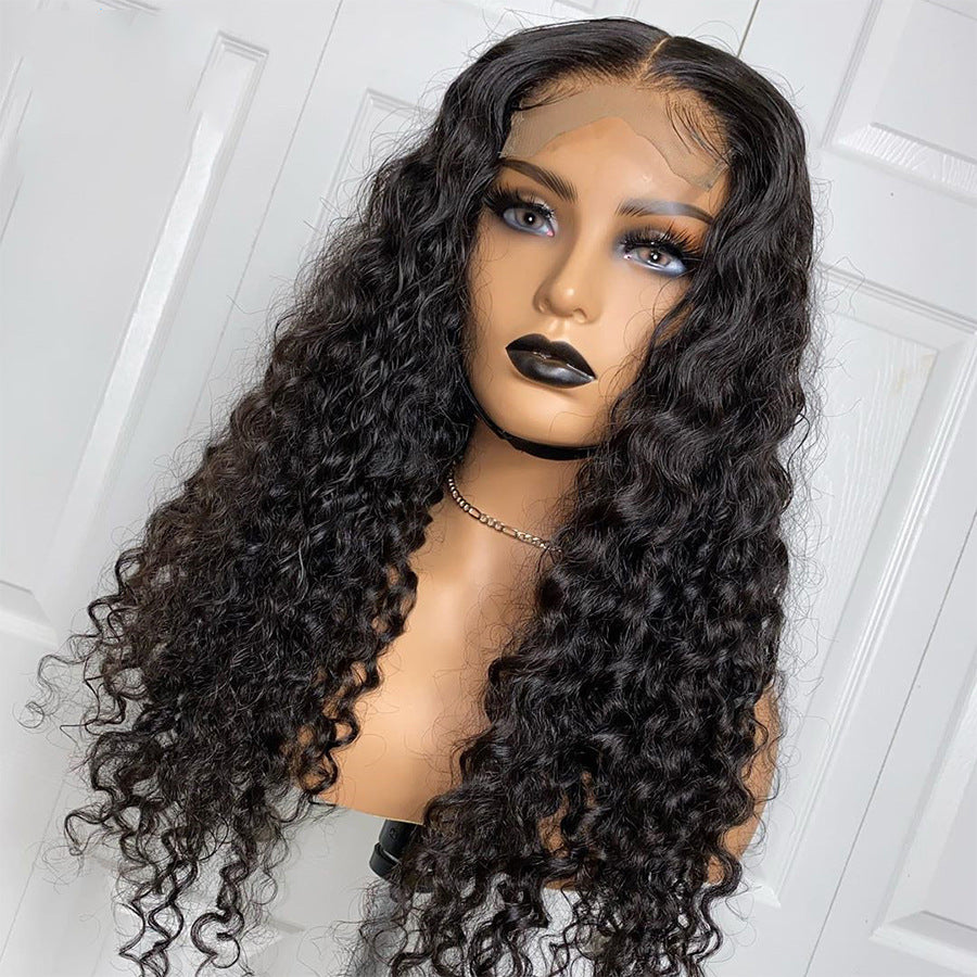 Long Curly Human Hair Wig Set