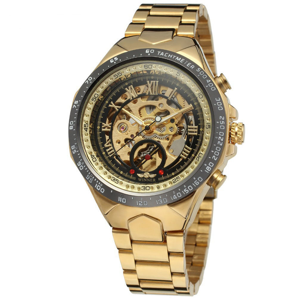 Men’s Personalized All-Steel Hollow Automatic Mechanical Watch