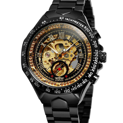 Men’s Personalized All-Steel Hollow Automatic Mechanical Watch