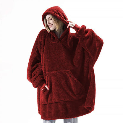 Wearable Blanket Hoodie – Oversized Fleece Sweatshirt with Big Pocket