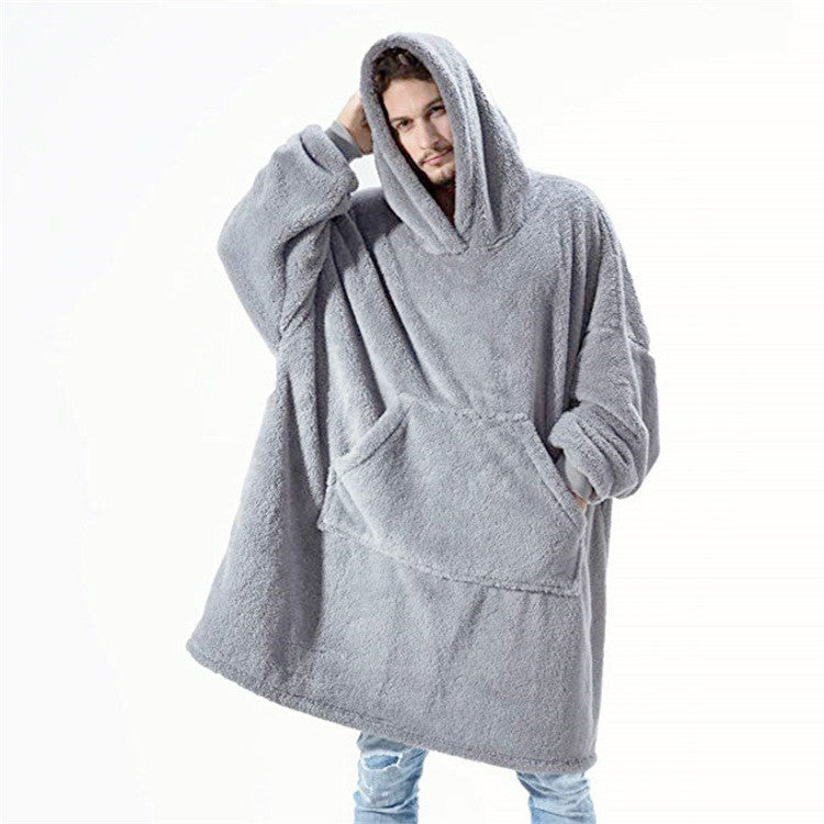 Wearable Blanket Hoodie – Oversized Fleece Sweatshirt with Big Pocket