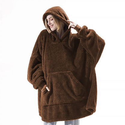 Wearable Blanket Hoodie – Oversized Fleece Sweatshirt with Big Pocket