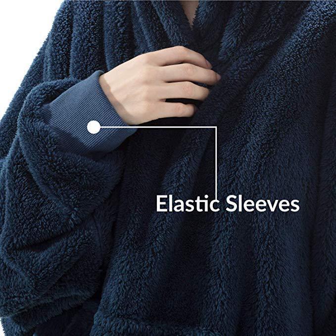 Wearable Blanket Hoodie – Oversized Fleece Sweatshirt with Big Pocket