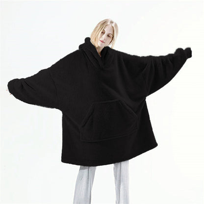 Wearable Blanket Hoodie – Oversized Fleece Sweatshirt with Big Pocket
