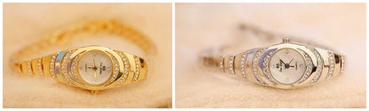 Ladies Gold Diamond Watch – Full Rhinestone Bracelet