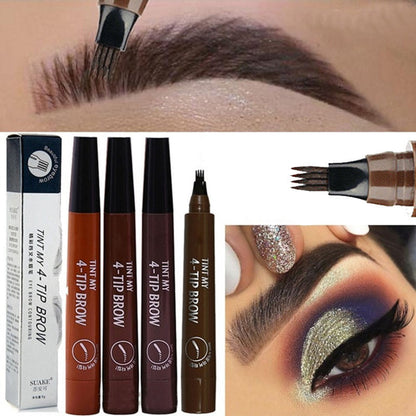 4-Prong Liquid Eyebrow Pencil – Natural Waterproof Brow Pen