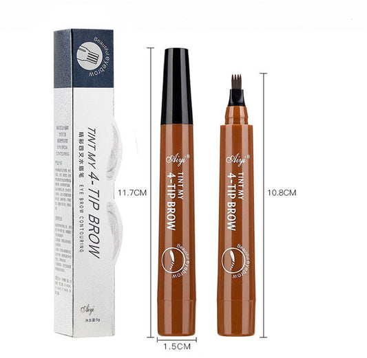 4-Prong Liquid Eyebrow Pencil – Natural Waterproof Brow Pen