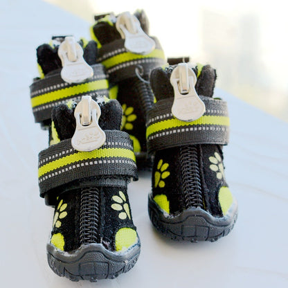 Suede Cotton Dog Shoes – Printed Winter Boots for Medium & Large Dogs