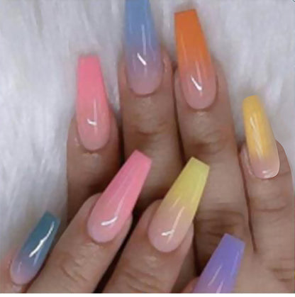Long Ballet Nails – Flat & Pointed Water Droplet Design, Stylish False Nail Tips