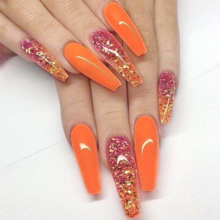Long Ballet Nails – Flat & Pointed Water Droplet Design, Stylish False Nail Tips