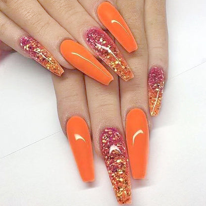 Long Ballet Nails – Flat & Pointed Water Droplet Design, Stylish False Nail Tips