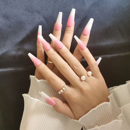 Long Ballet Nails – Flat & Pointed Water Droplet Design, Stylish False Nail Tips