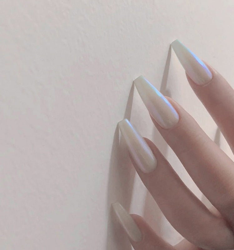 Long Ballet Nails – Flat & Pointed Water Droplet Design, Stylish False Nail Tips