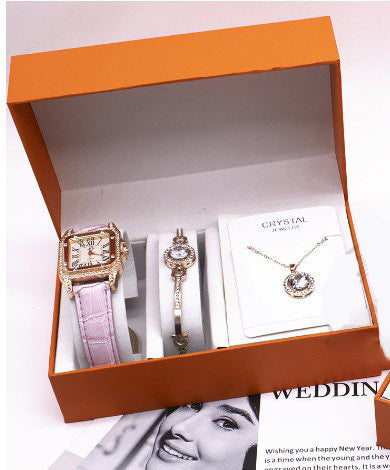 Women’s Wristwatch Set – Necklace & Bracelet Combo