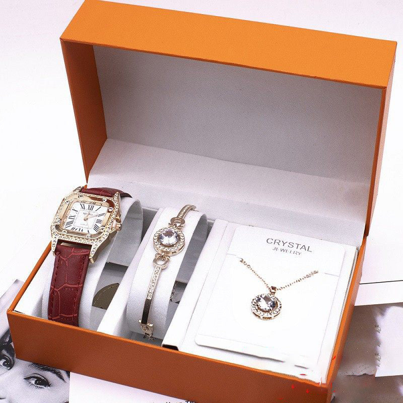 Women’s Wristwatch Set – Necklace & Bracelet Combo