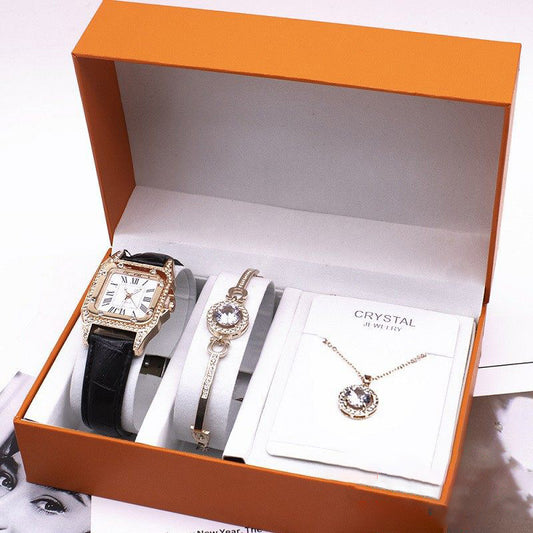 Women’s Wristwatch Set – Necklace & Bracelet Combo