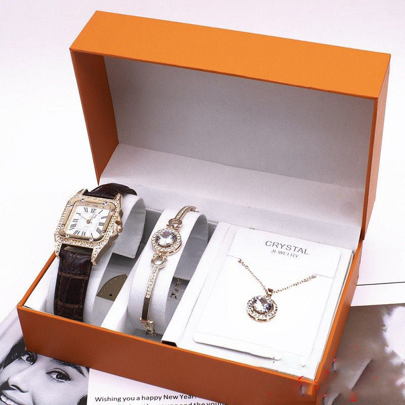 Women’s Wristwatch Set – Necklace & Bracelet Combo