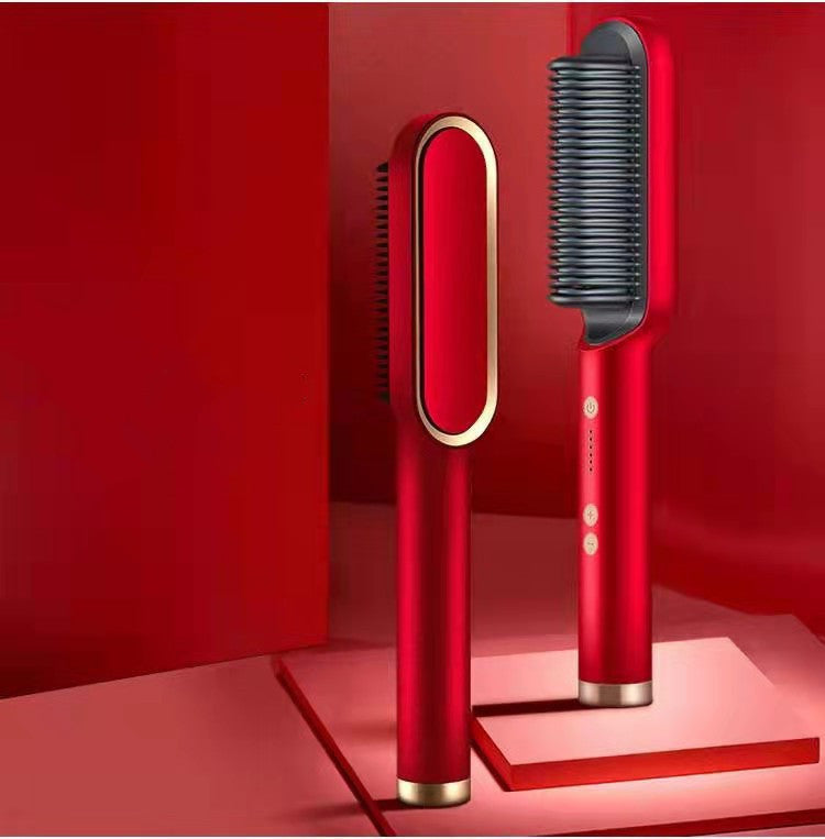 2-in-1 Hair Straightener & Curling Hot Comb – Electric Hair Brush